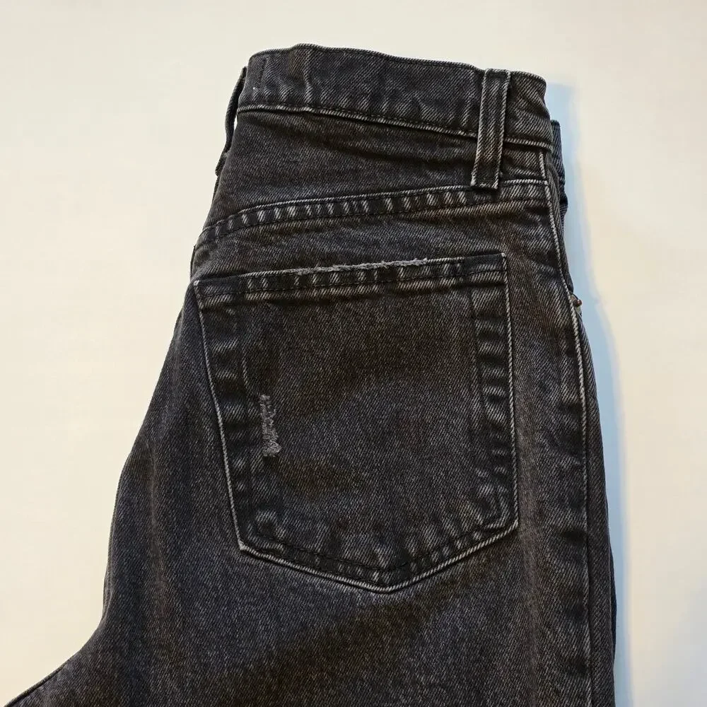 Abercrombie & Fitch Jeans Womens 2L Charcoal Black 90s Straight Ultra High Rise